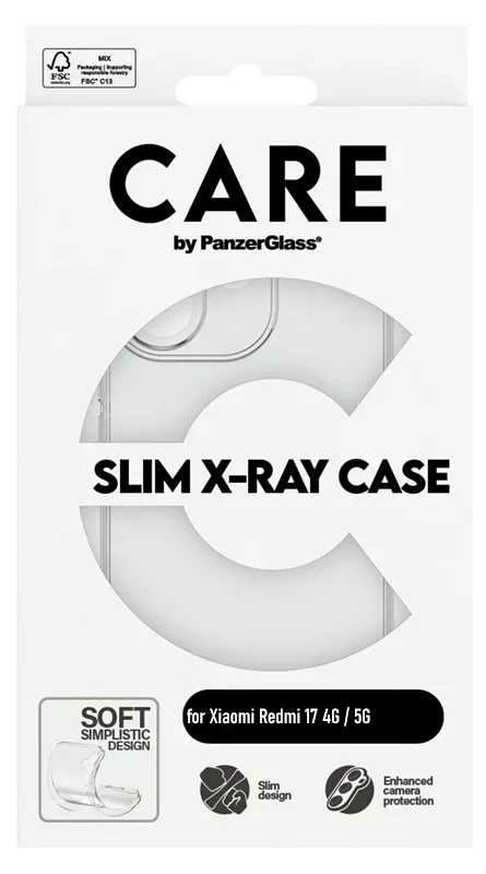 Care by Panzerglass Xiaomi Redmi 17 Slim X-Ray dėklas, skaidri, 1 nuotrauka